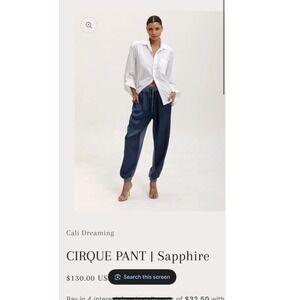 Cali Dreaming Cirque Pant Black Cupro Jogger XS/S Made in‎ LA New